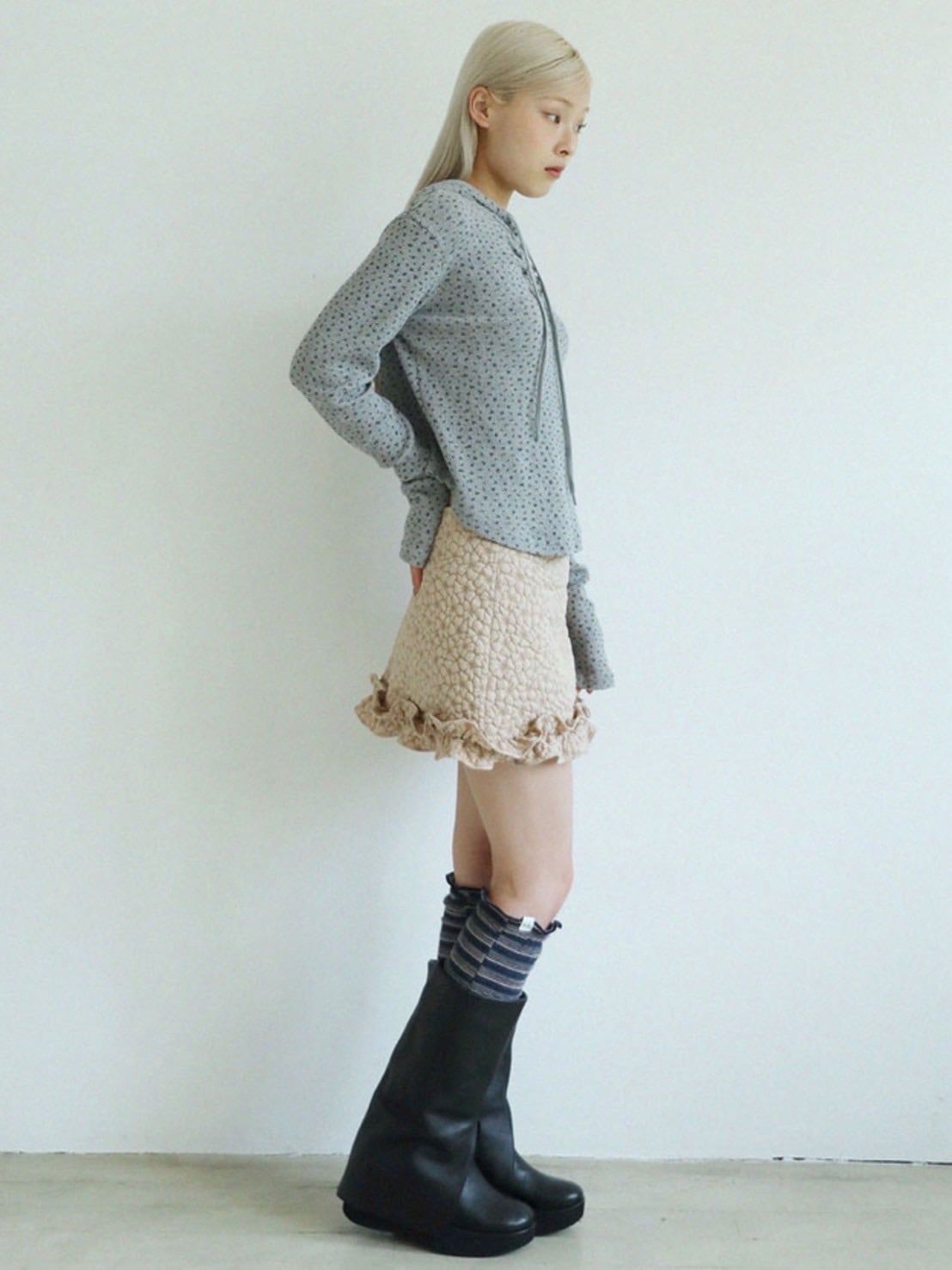 12/21 20:00 再販【Uglyshadow】FLOWER WAFFLE HOODIE