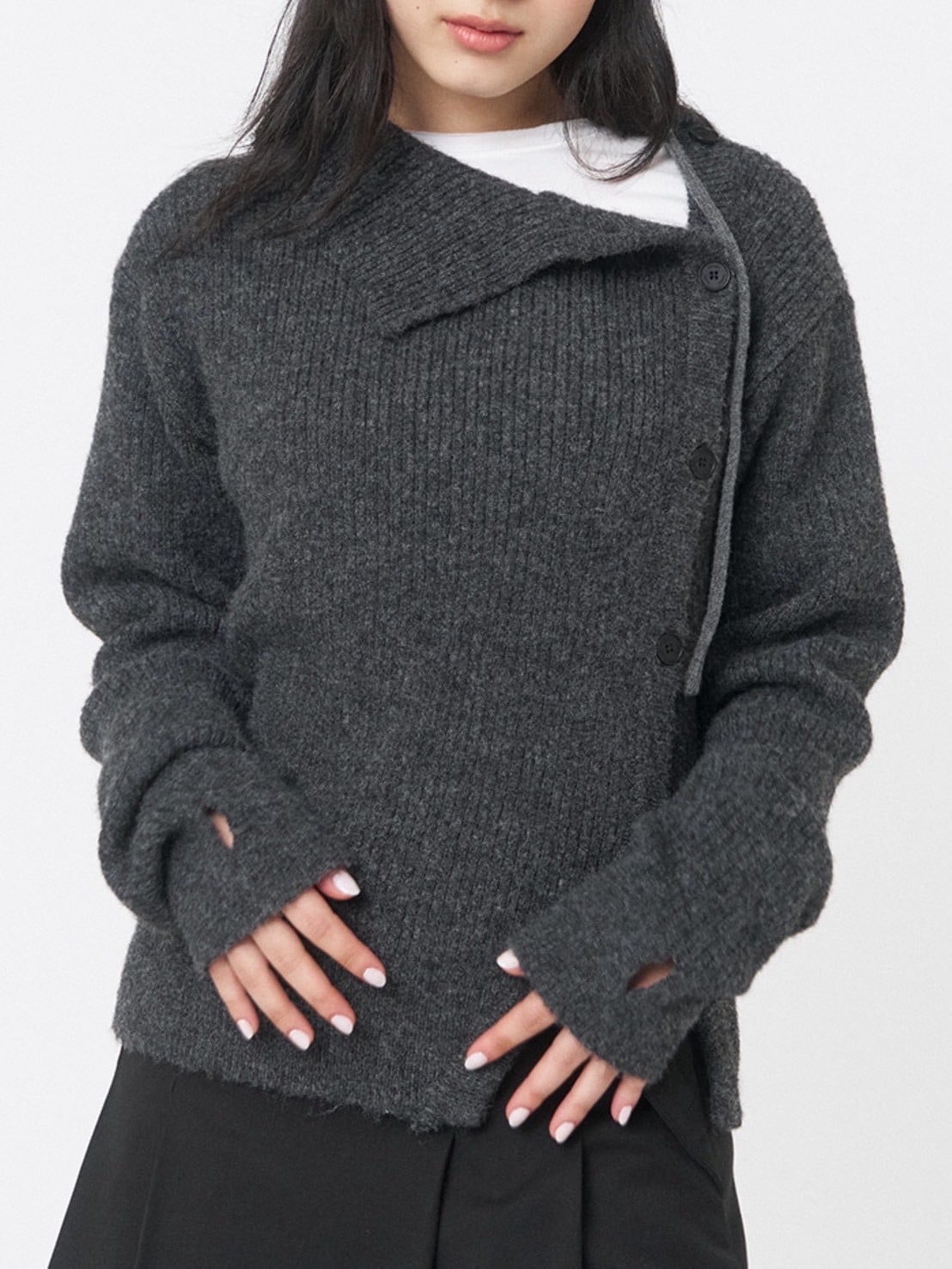 【Miseki seoul】Side button knit