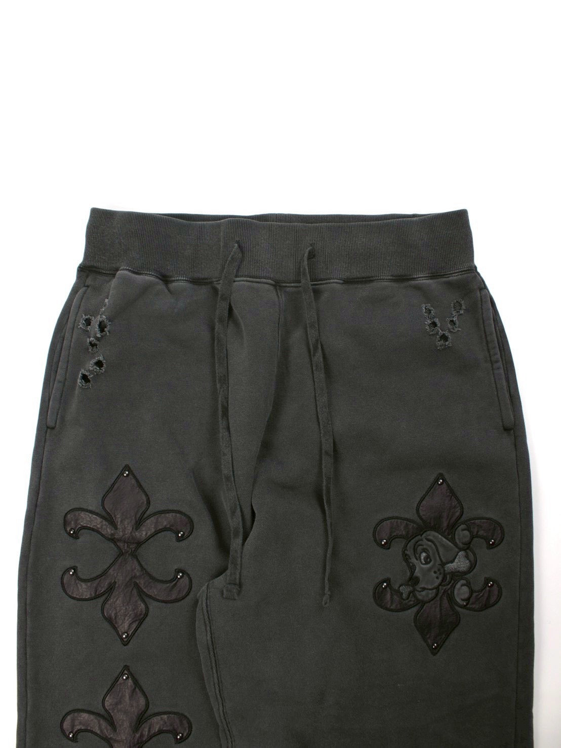 【GALFY】ぼろぼろロゴ百合の紋スウェットパンツ