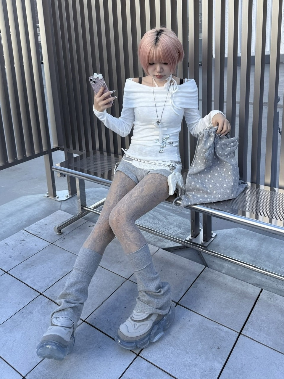 受注制【nmtc +】cross off shoulder long sleeve / 【エヌエムティーシープラス】クロスオフショルダー長袖Tシャツ (3color)