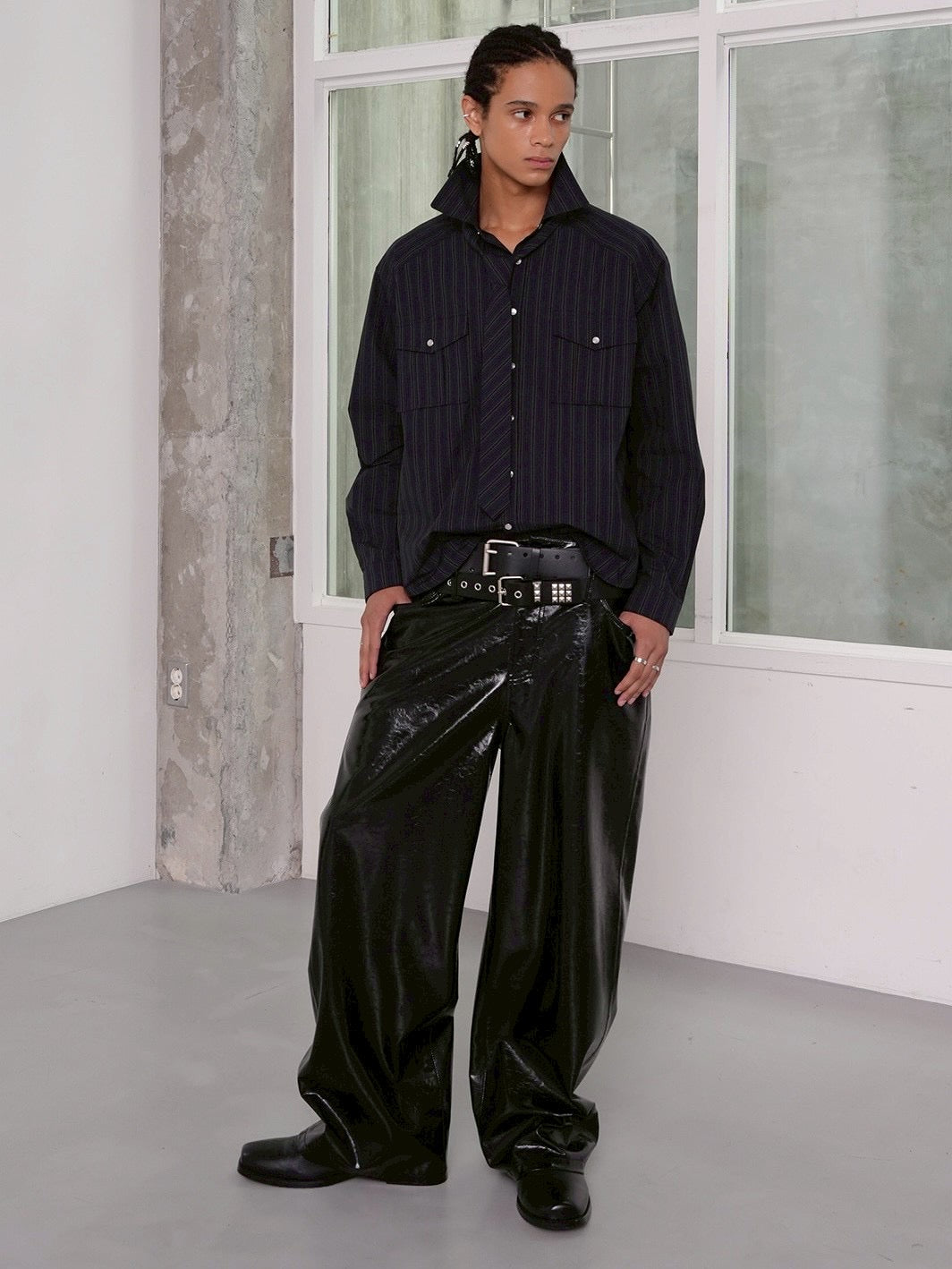 【ESC STUDIO】Tough striped shirt