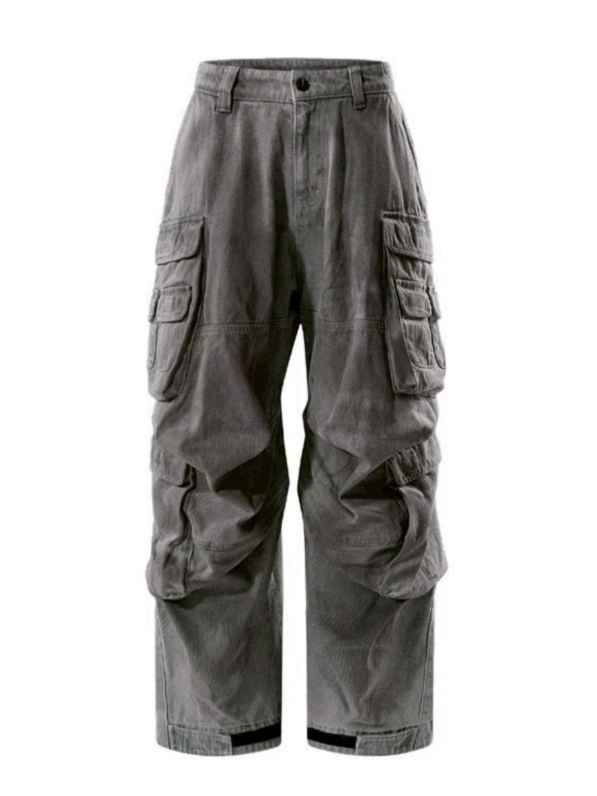 【The Boy Has No Patience】Adjustable Multi-Pocket Wiping Overalls / 【ザボーイハズノーペーシェンス】マルチポケットデニムパンツ