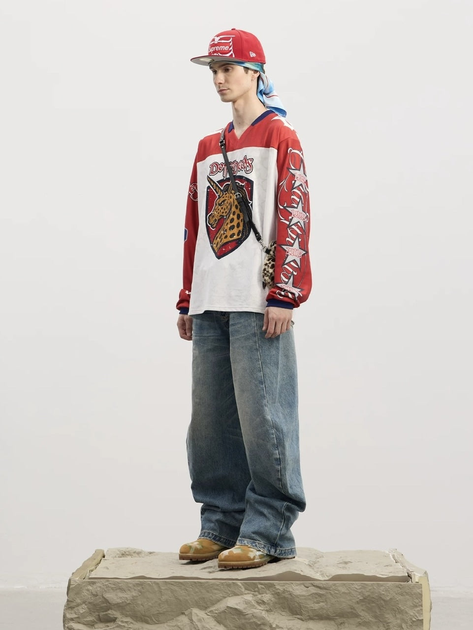 【DND4DES】The Virgin'S Thorn-Crowned Headscarf /【ディーエヌディーフォーデス】グラフィックデザインスカーフ