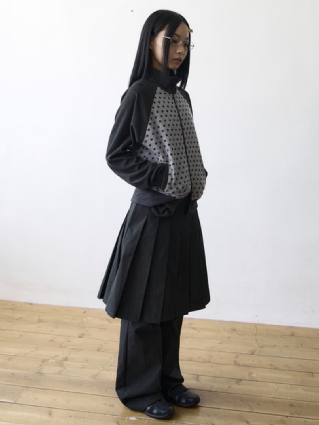 【THECOLDESTMOMENT】TCM dot raglan zip-up