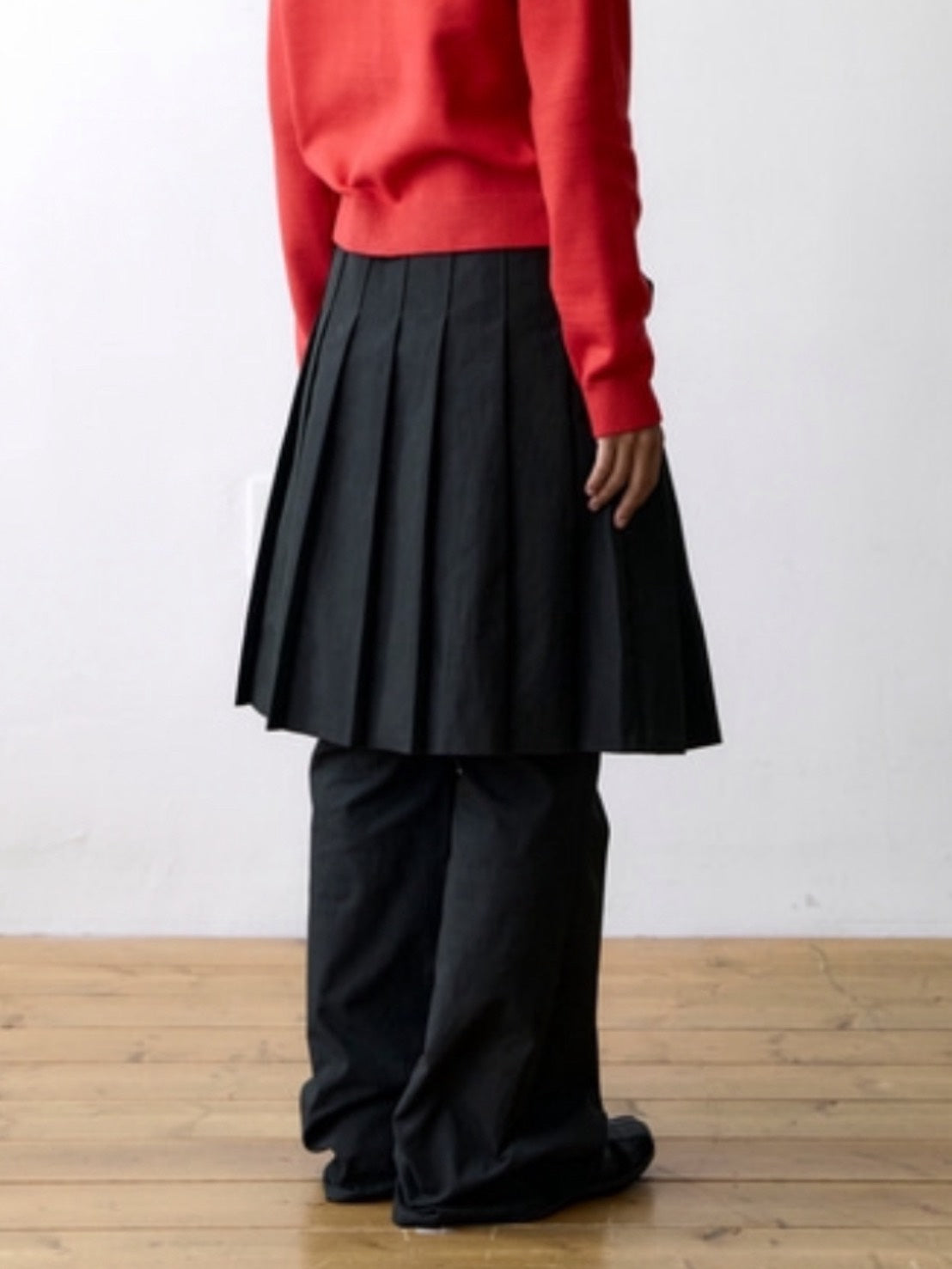 【THECOLDESTMOMENT】TCM skirt layered pants