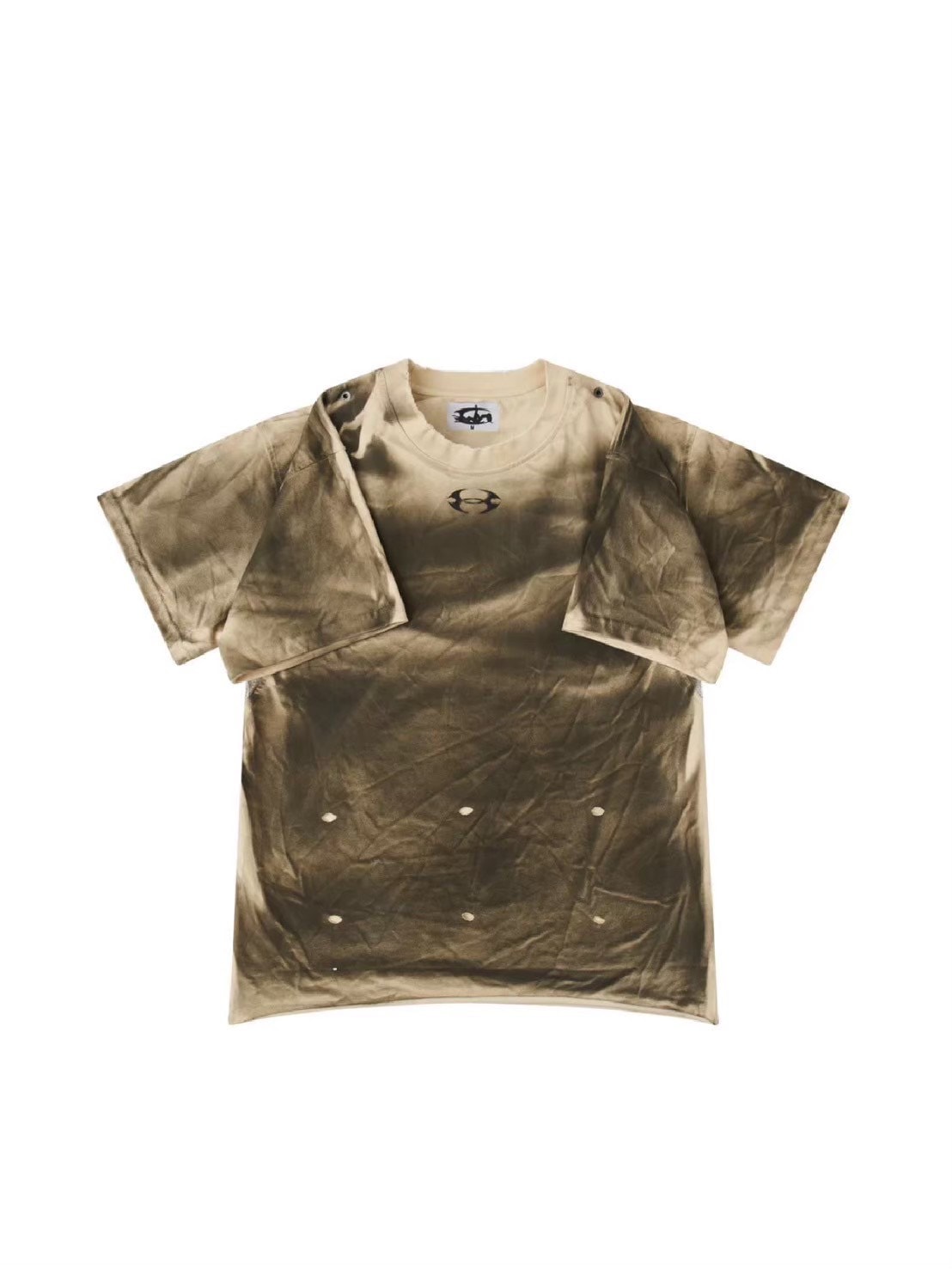 【Cozy world Wide】"CHAOS GIRL" WAXED T SHIRT / 【コージーワールドワイド】ロゴグラフィックウォッシュ半袖Tシャツ