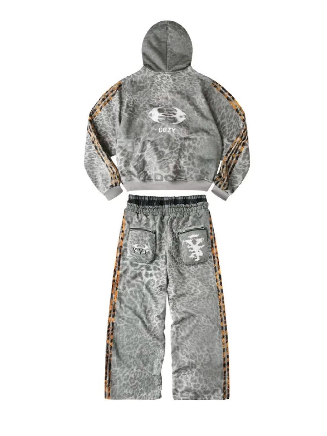 【Cozy world Wide】"25 LEOPARD" ROYAL PANTS / 【コージーワールドワイド】レオパードラインスウェットパンツ