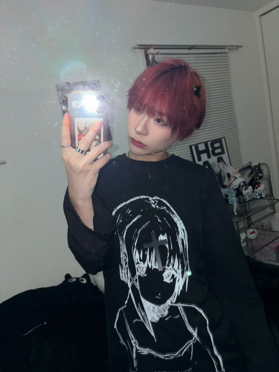 国際配送【LUV CODE】anime print long sleeve tee (2color)