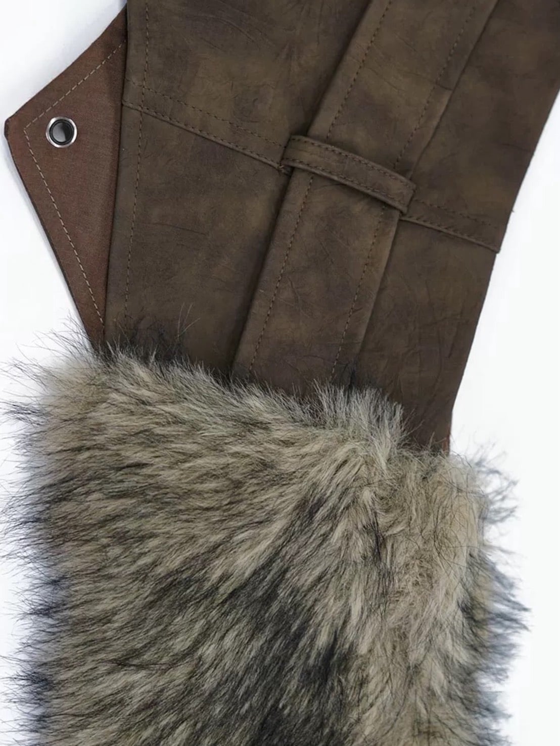 【Cest Nous】Brown Waist Belt / 【セヌー】ポケット付きファーポイントベルト