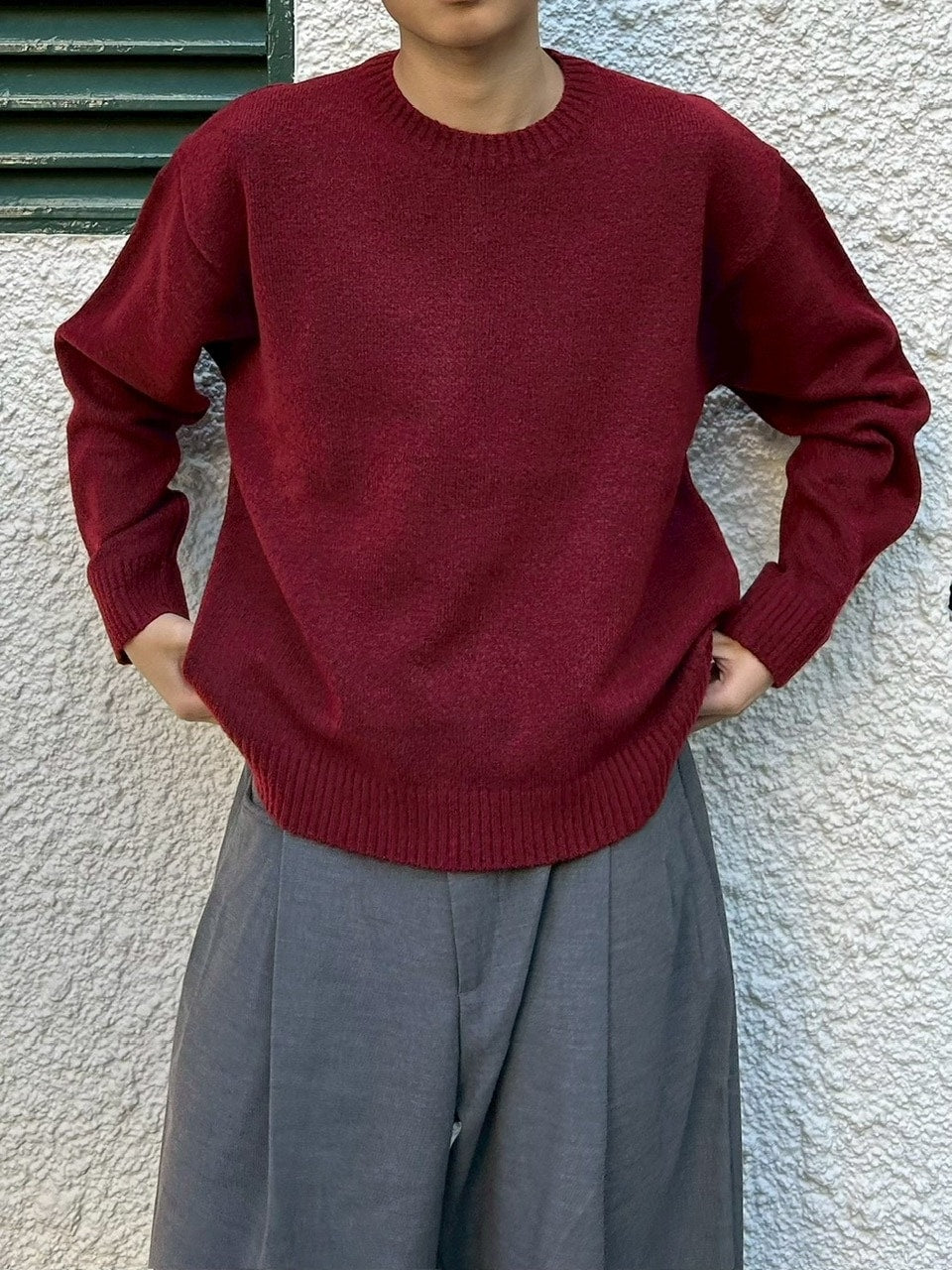 東京店WEB限定受注制【Chikashitsu +】soft touch crew neck knit / 【チカシツプラス】ソフトタッチクルーネックニット (6color)