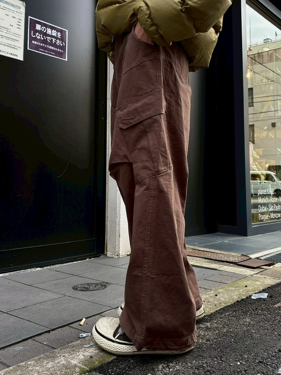 受注制【Chikashitsu +】rib cotton curve cargo pants / 【チカシツプラス】リブコットンカーブカーゴパンツ (3color)