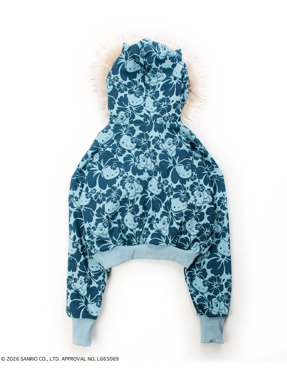 【GALFY×KITTY】鬼ギャルパーカー / 【ガルフィー×キティー】総柄猫耳ファー付きジップアップパーカー