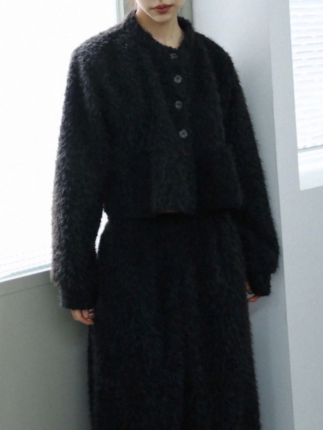 12/21 20:00 発売【Uglyshadow】BOUCLE KNIT WIDEPANTS
