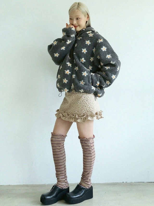 12/21 20:00 発売【Uglyshadow】FLOWER FUR JUMPER