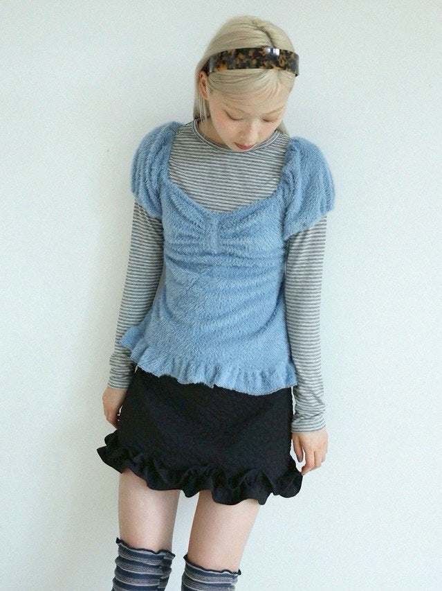 12/21 20:00 発売【Uglyshadow】SOFT SHIRRING T-SHIRT