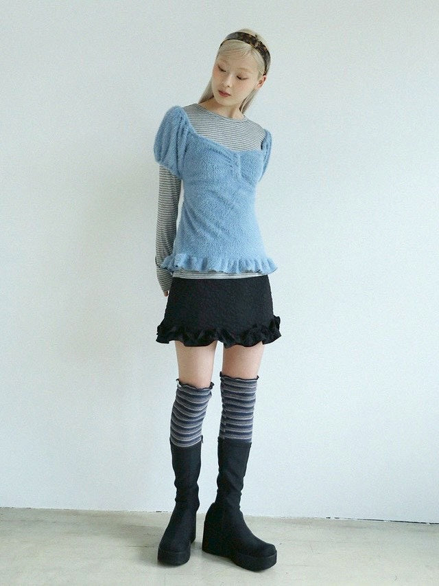 12/21 20:00 発売【Uglyshadow】THIN STRIPED T-SHIRT