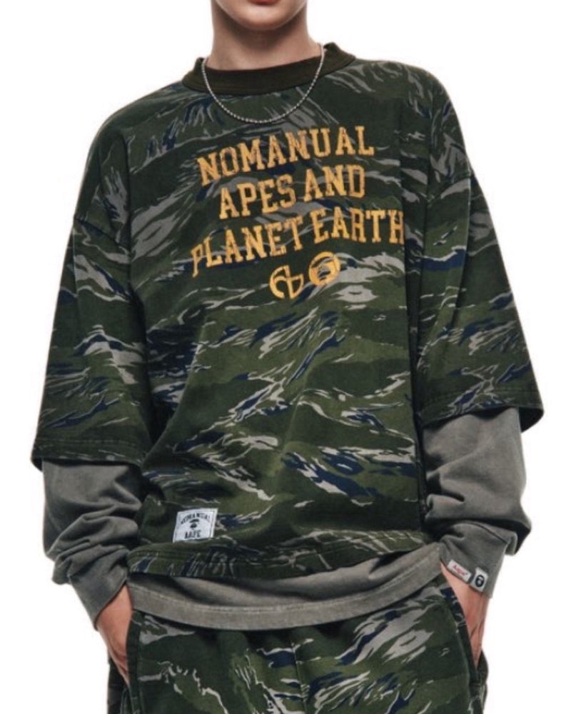 【AAPE X NOMANUAL】AAPE X NOMANUAL LONG SLEEVE TEE