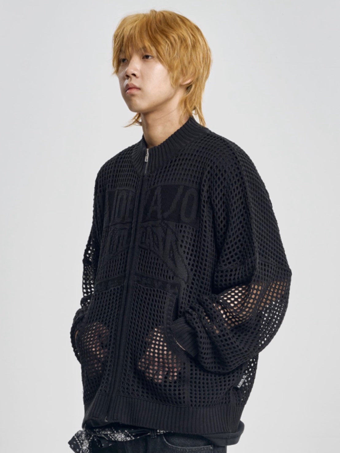 着画、物撮りまだ【AJOBYAJO】Total Logo Drop Needle Zip-Up