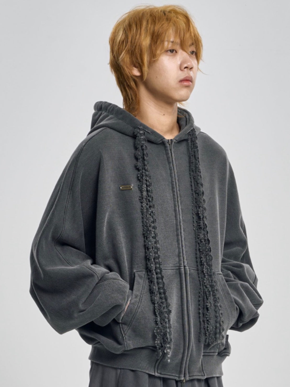 着画、物撮りまだ【AJOBYAJO】Laced Multi-Drawstring Zip-Up Hoodie