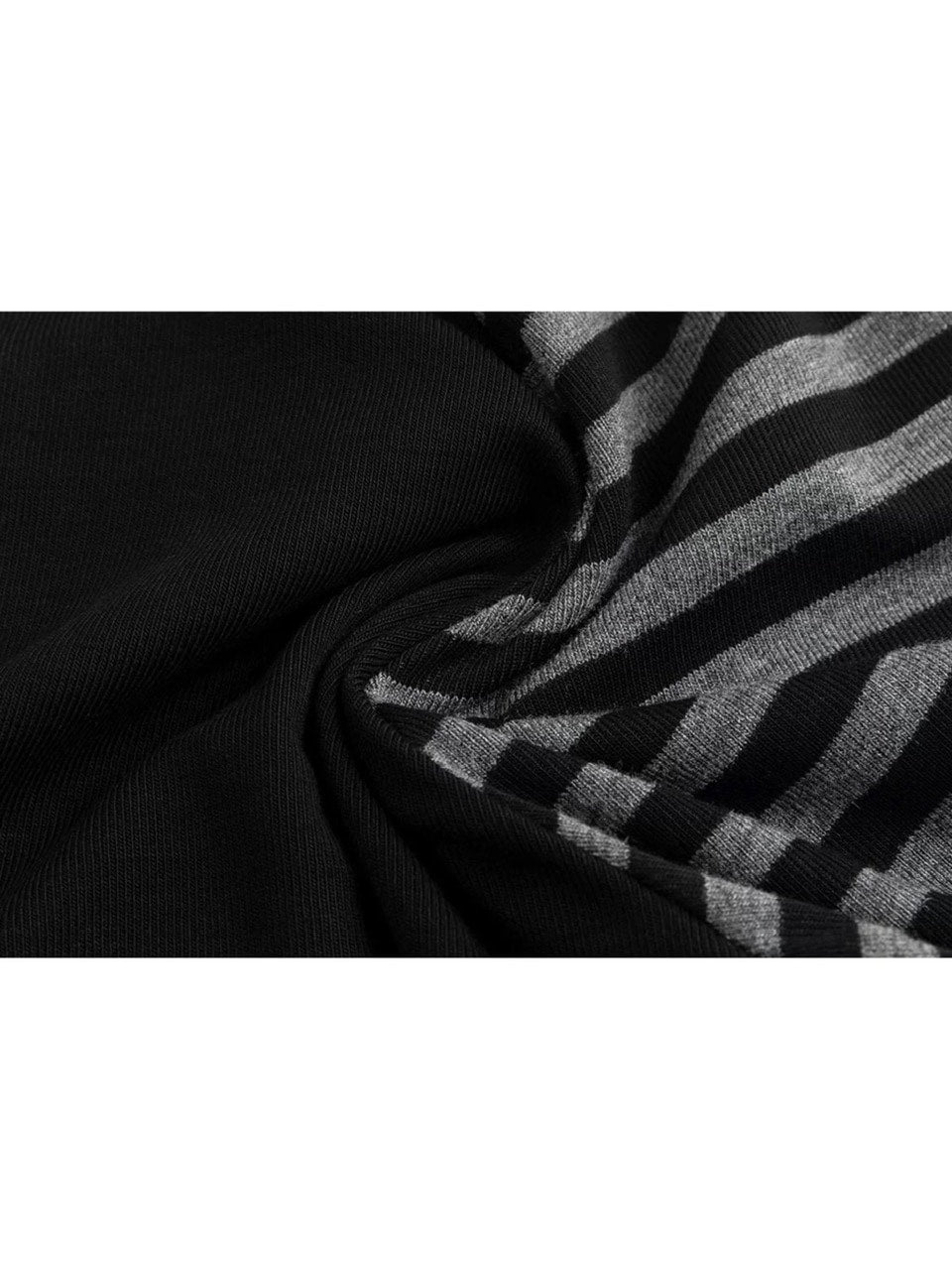 【Cest Nous】Asymmetric henley neck top / 【セヌー】ボーダースリーブ長袖Ｔシャツ