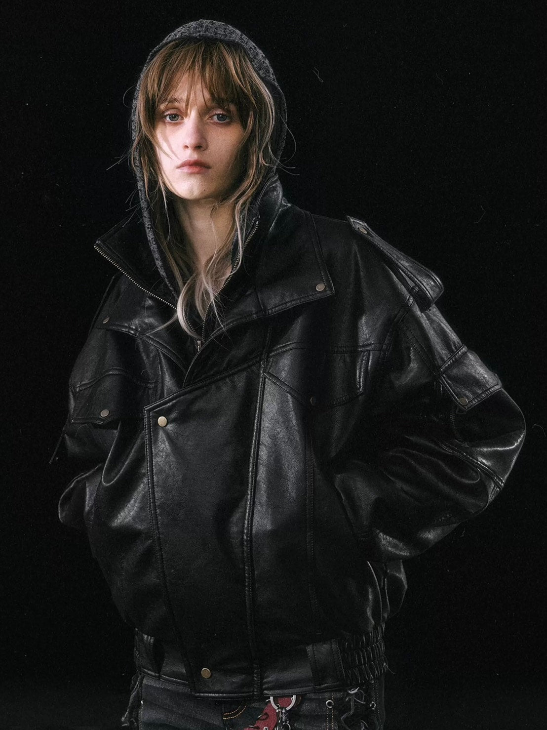 【Cest Nous】Oversize Fur collar Jacket / 【セヌー】オーバーサイズファーカラーコーティングジャケット