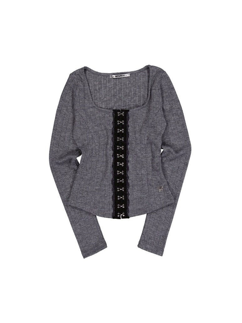 【SETUP‐EXE】HOOK LONG SLEEVE TOP / 【セットアップエグゼ】センターフック長袖Tシャツ