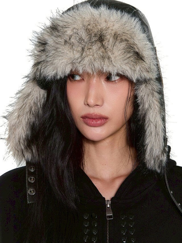【AAKAM】Biker Leather Earflap Hat