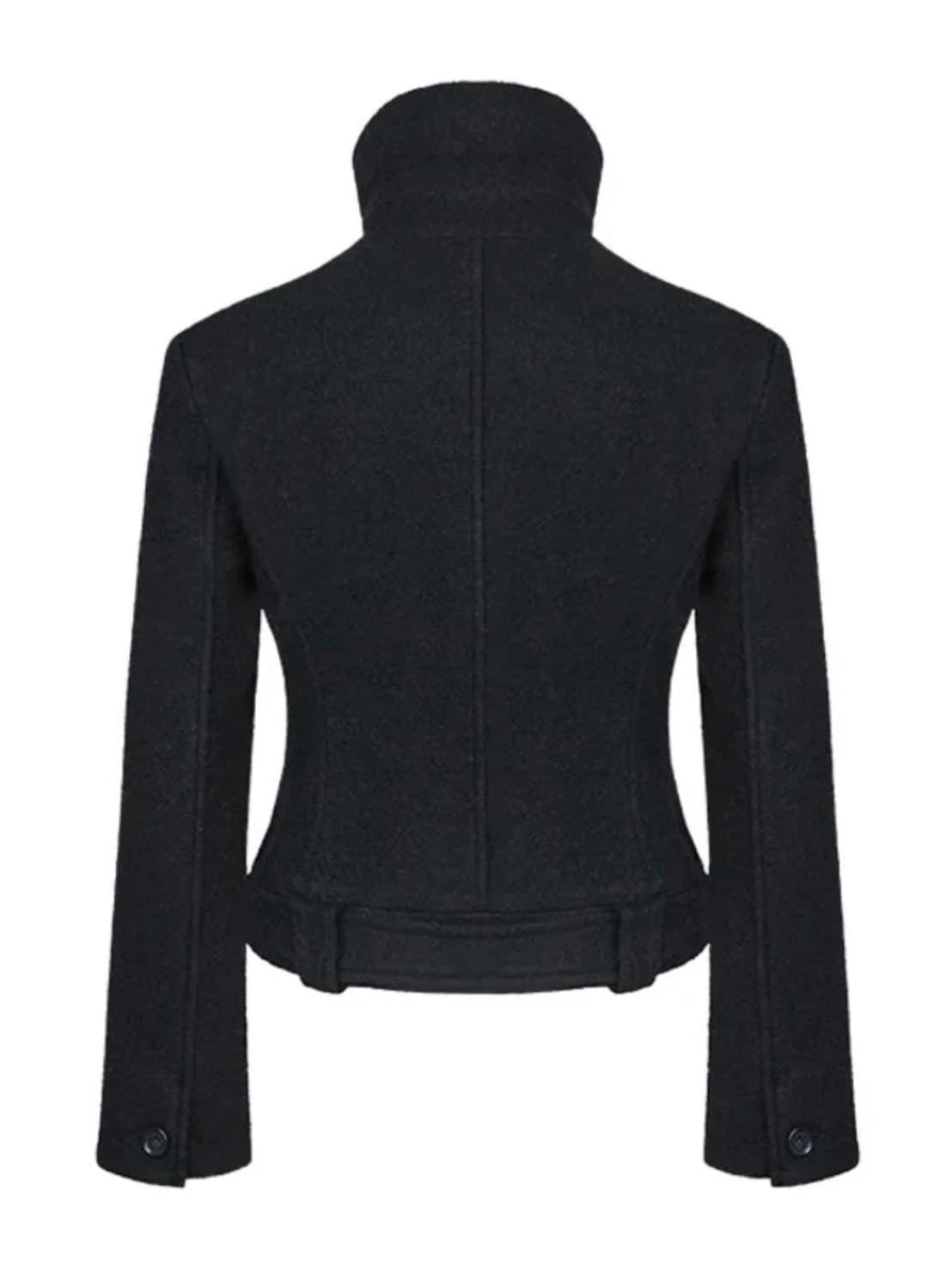 【NOT KNOWING】Double Belted High-Neck Coat