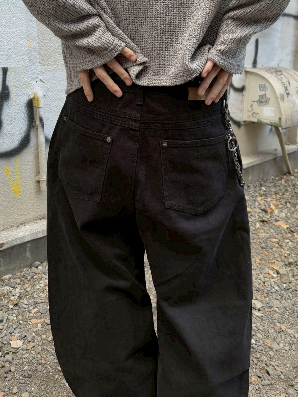 国際配送【youll】curve baggy pants (2color)
