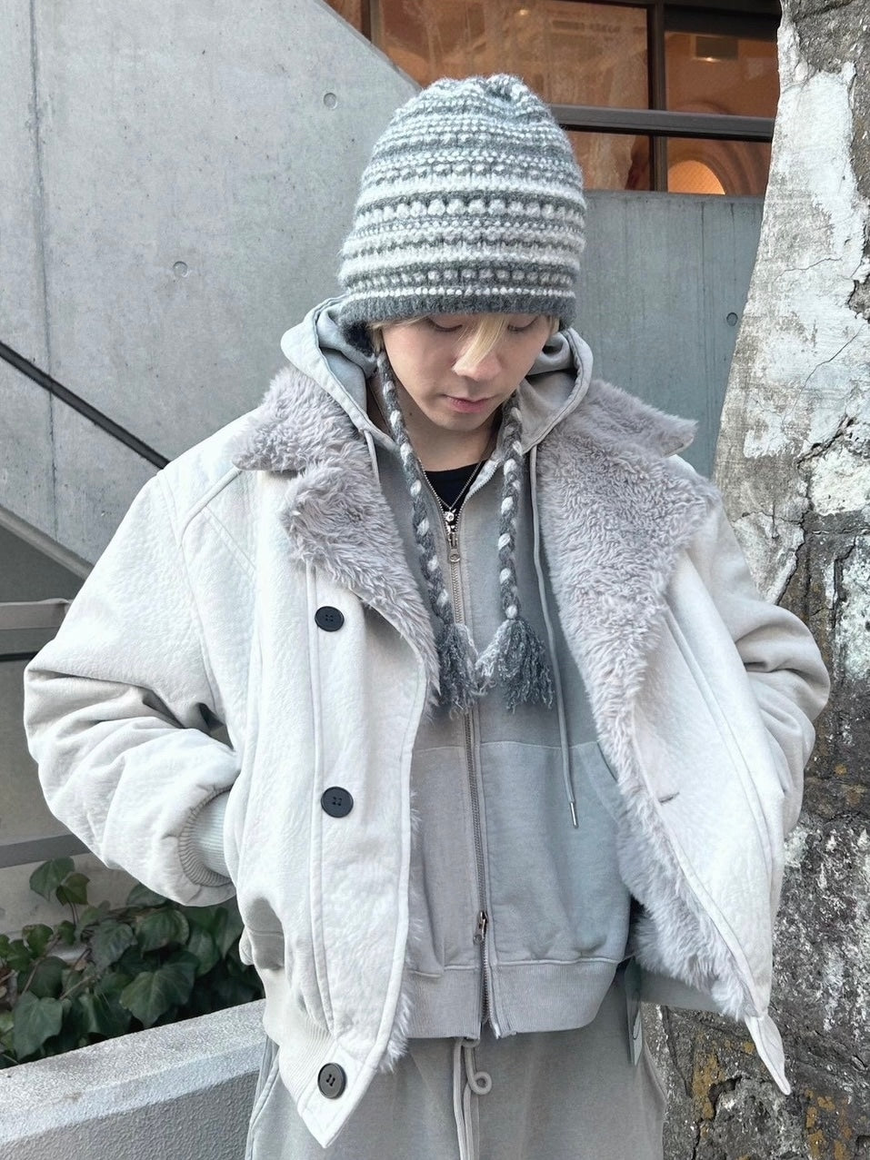 受注制【nmtc +】smoky mouton jacket / 【エヌエムティーシープラス】スモーキームートンジャケット (2color)