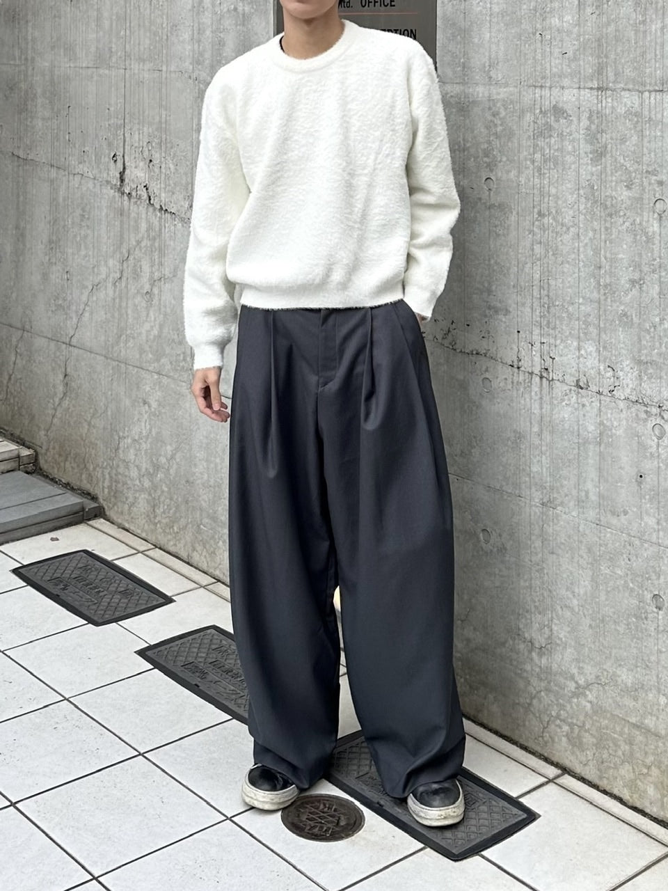 大阪店WEB限定受注制【Chikashitsu +】cropped hairy knit / 【チカシツプラス】クロップドヘアリーニット (3color)