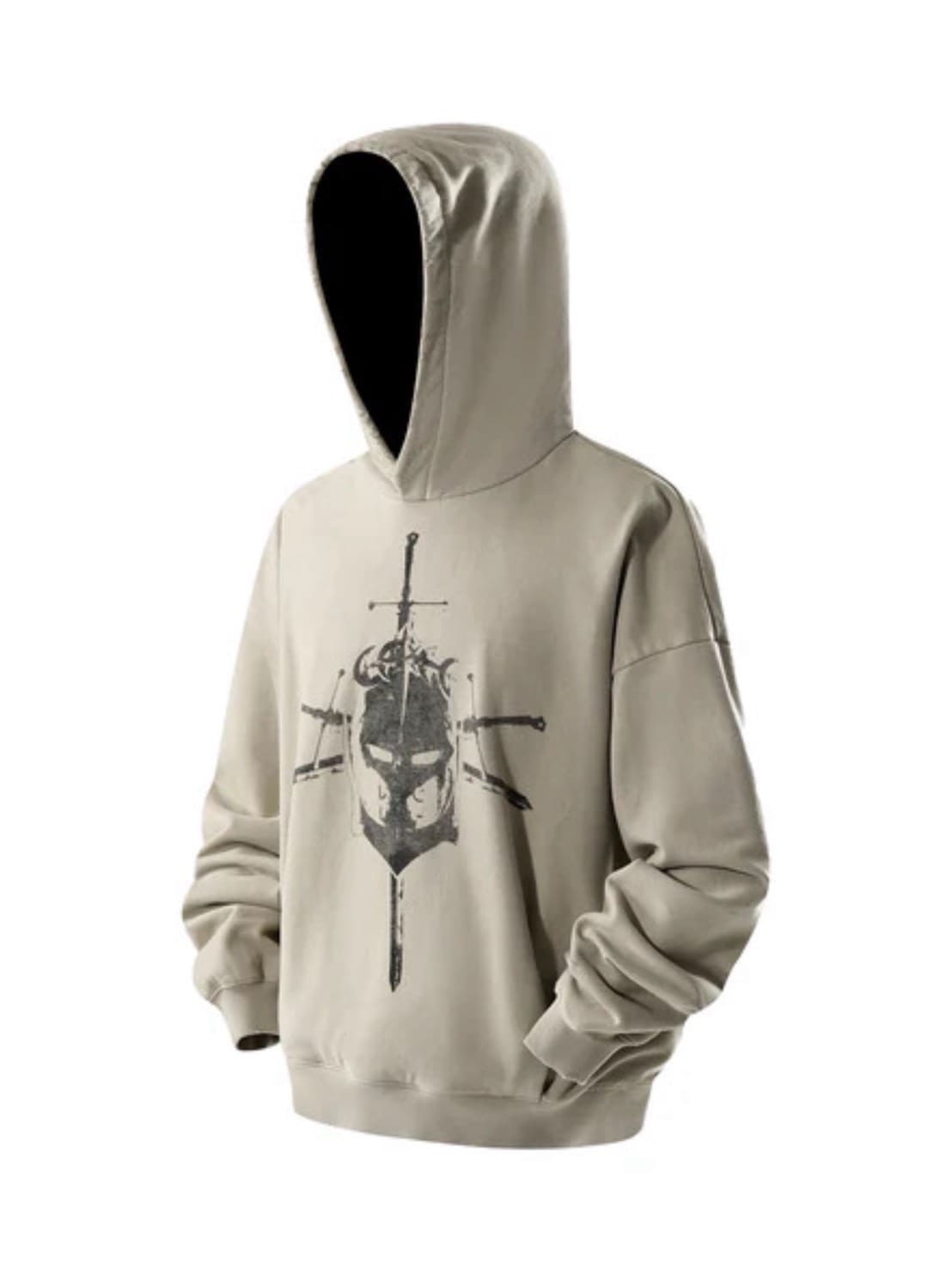 【The Boy Has No Patience】 TBHNP LUMINOUS DAWN KNIGHT AND SWORD PRINTED HOODIE / 【ザボーイハズノーペーシェンス】フロントプリントプルオーバーパーカー