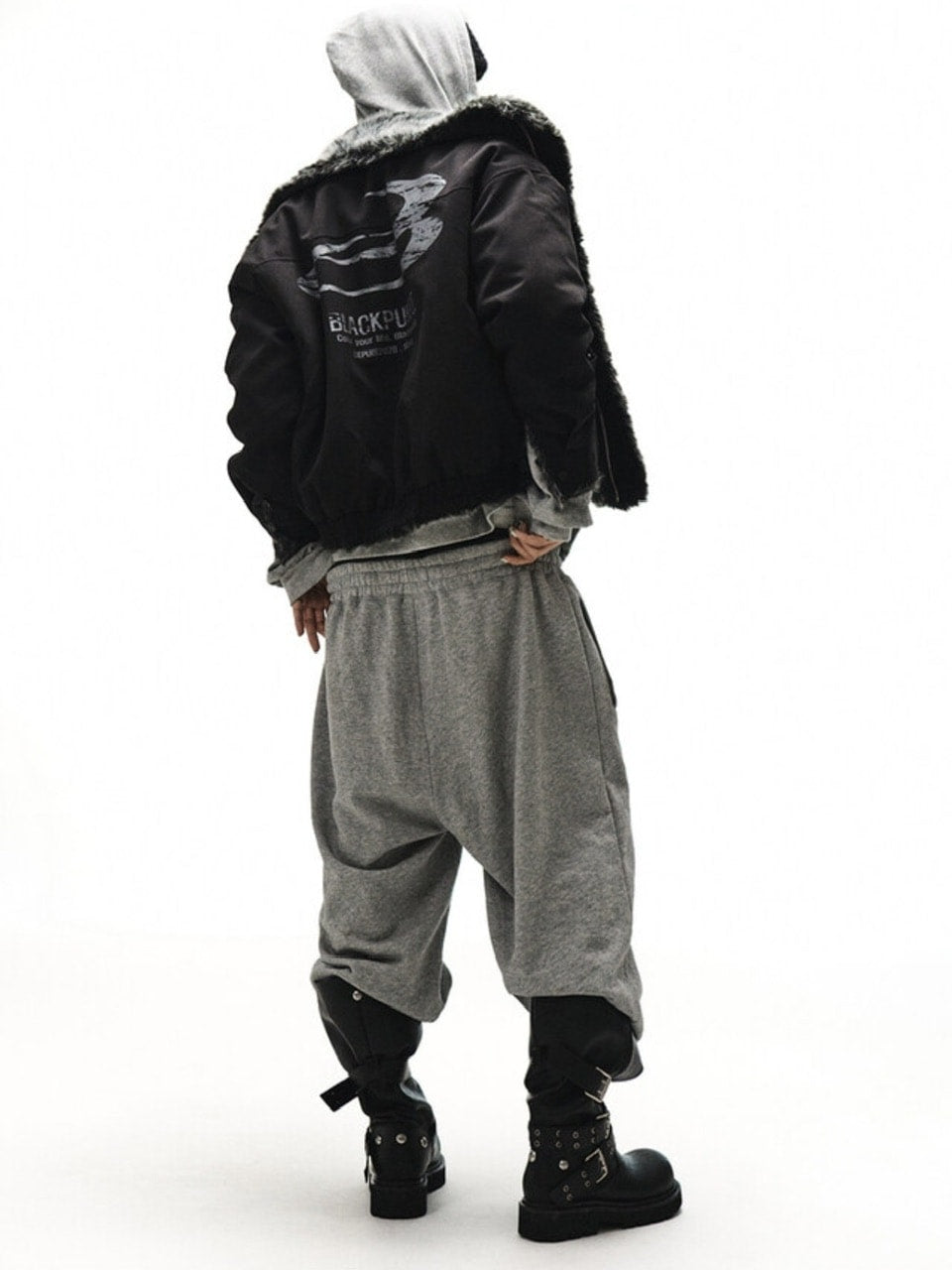 【BLACK PURPLE】Shadow Loop Wide Pants