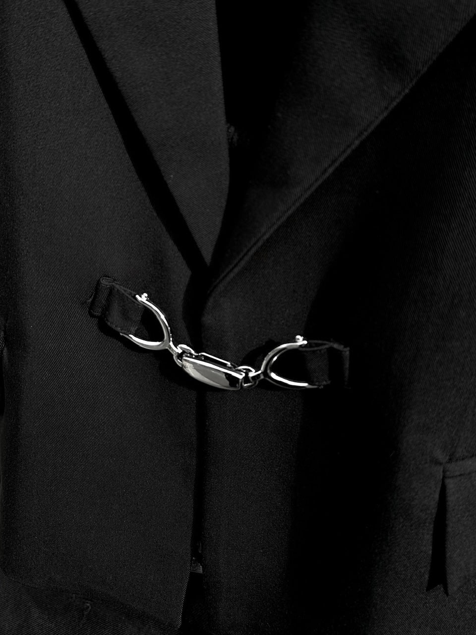 大阪店WEB限定受注制【Chikashitsu＋】mettal buckle cropped jacket / 【チカシツプラス】メタルバックルクロップジャケット