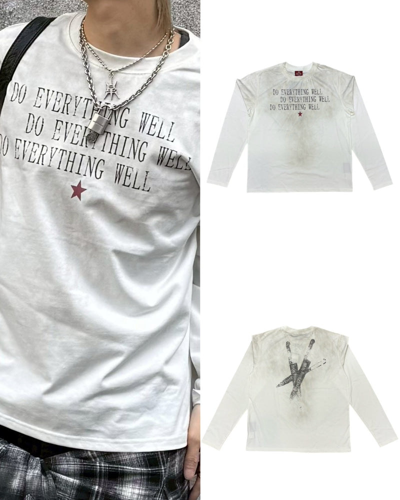 国際配送【Never mind the XU】stencil logo long sleeve tee
