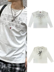 国際配送【Never mind the XU】stencil logo long sleeve tee