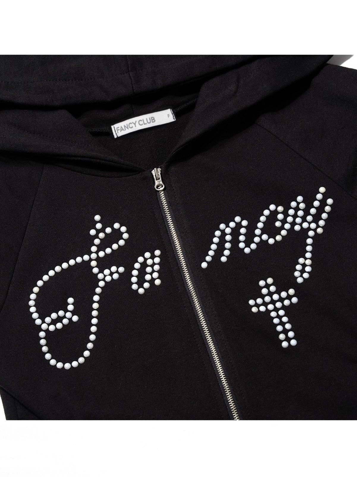 【FANCY CLUB】HOTFIX PUFF SLEEVE HOOD ZIP-UP