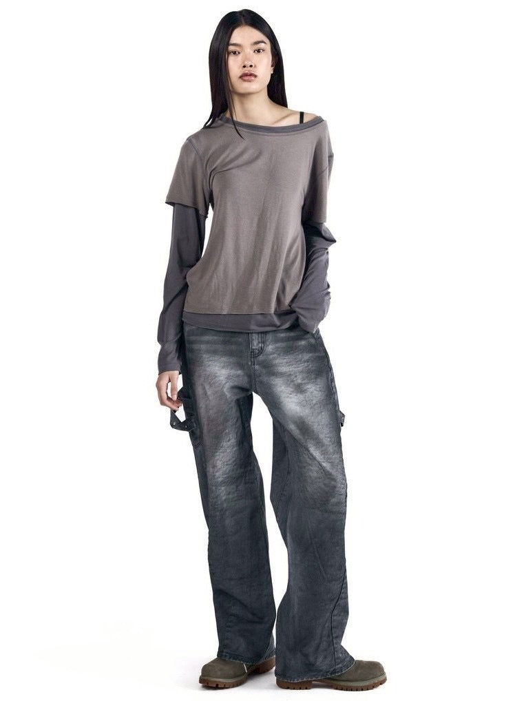 【AAKAM】Contrast Layered Long Sleeve