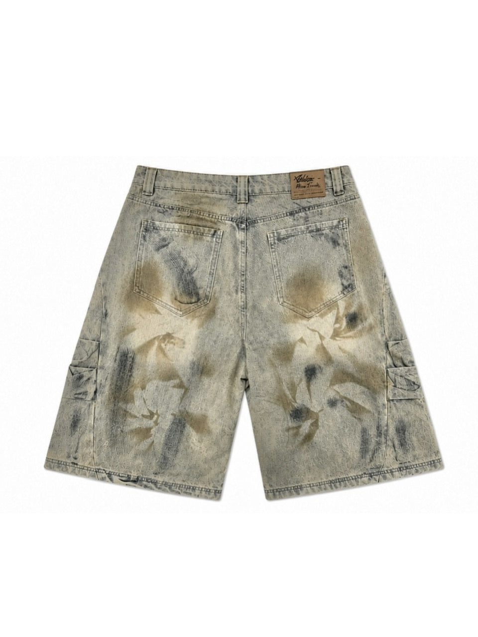 国際配送【Never mind the XU】vintage wash buggy half pants