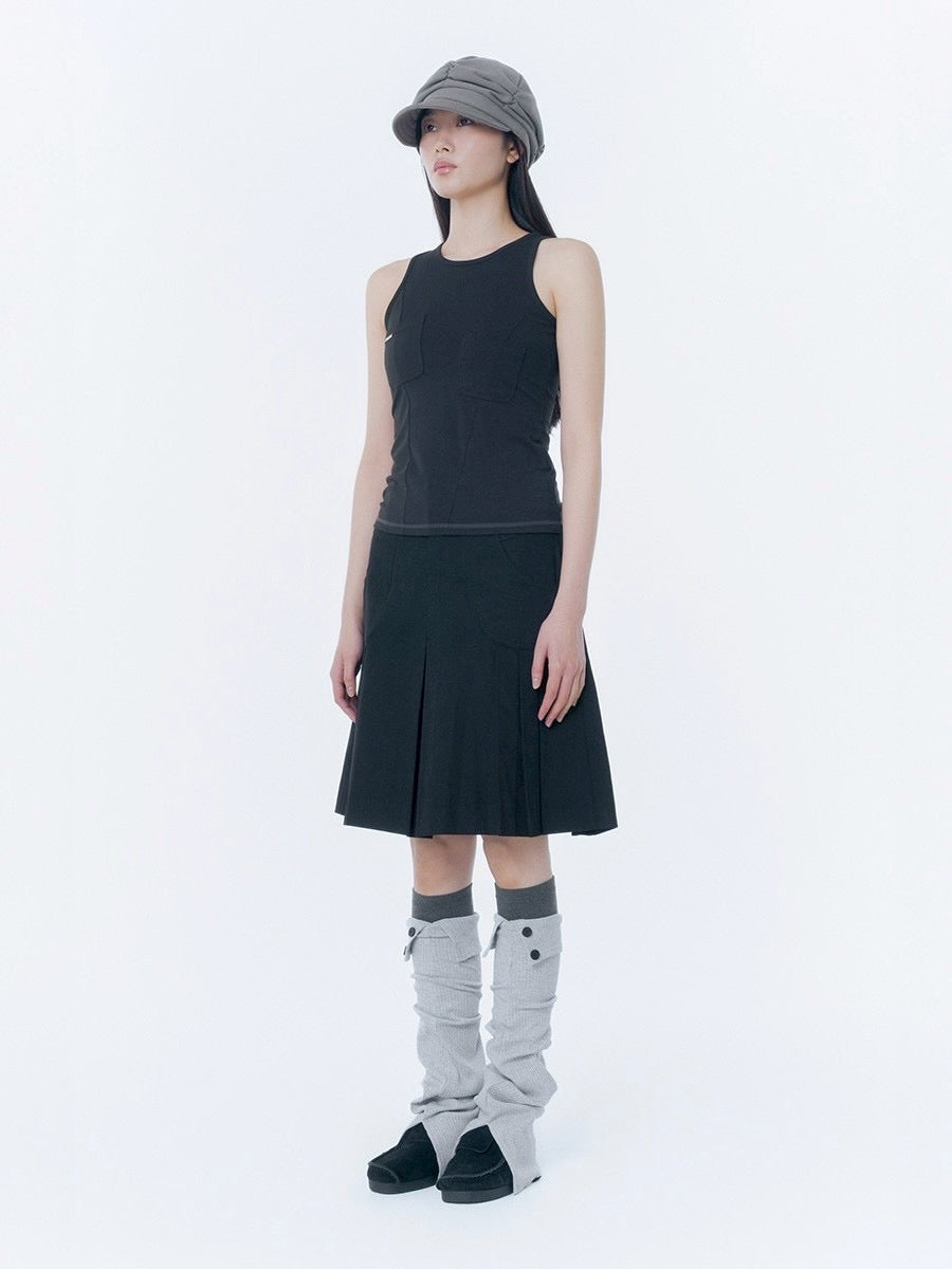 【Miseki seoul】Pocket pointed sleeveless