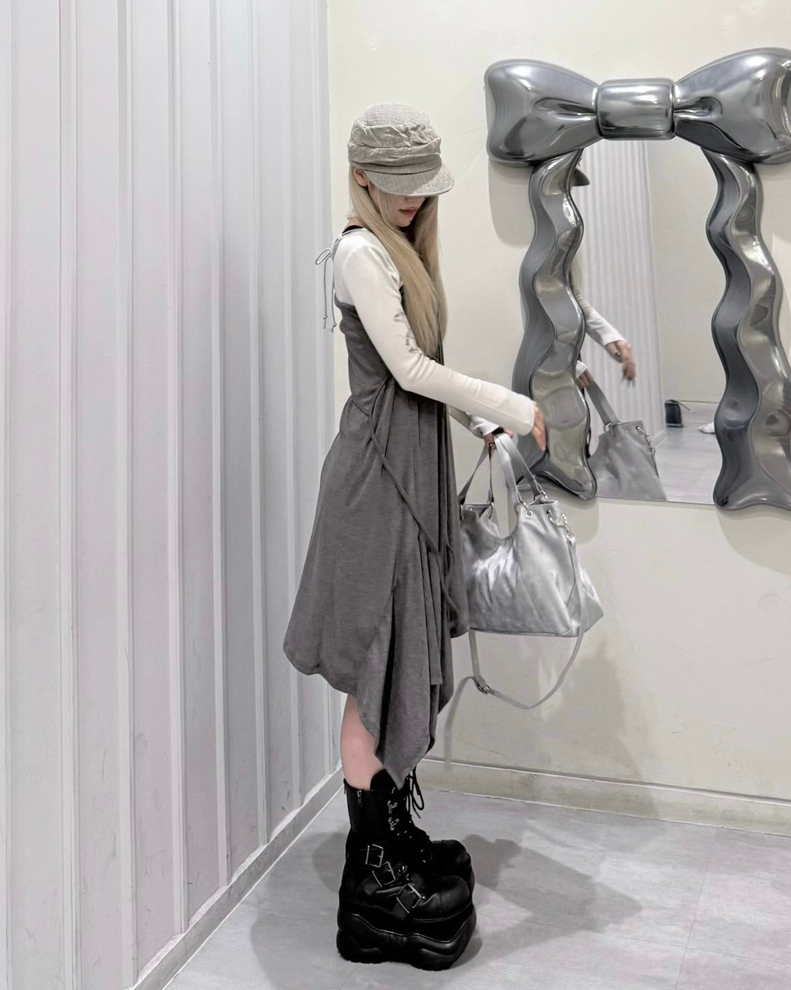 受注制【nmtc+】Curve Layered Long Skirt (2color)