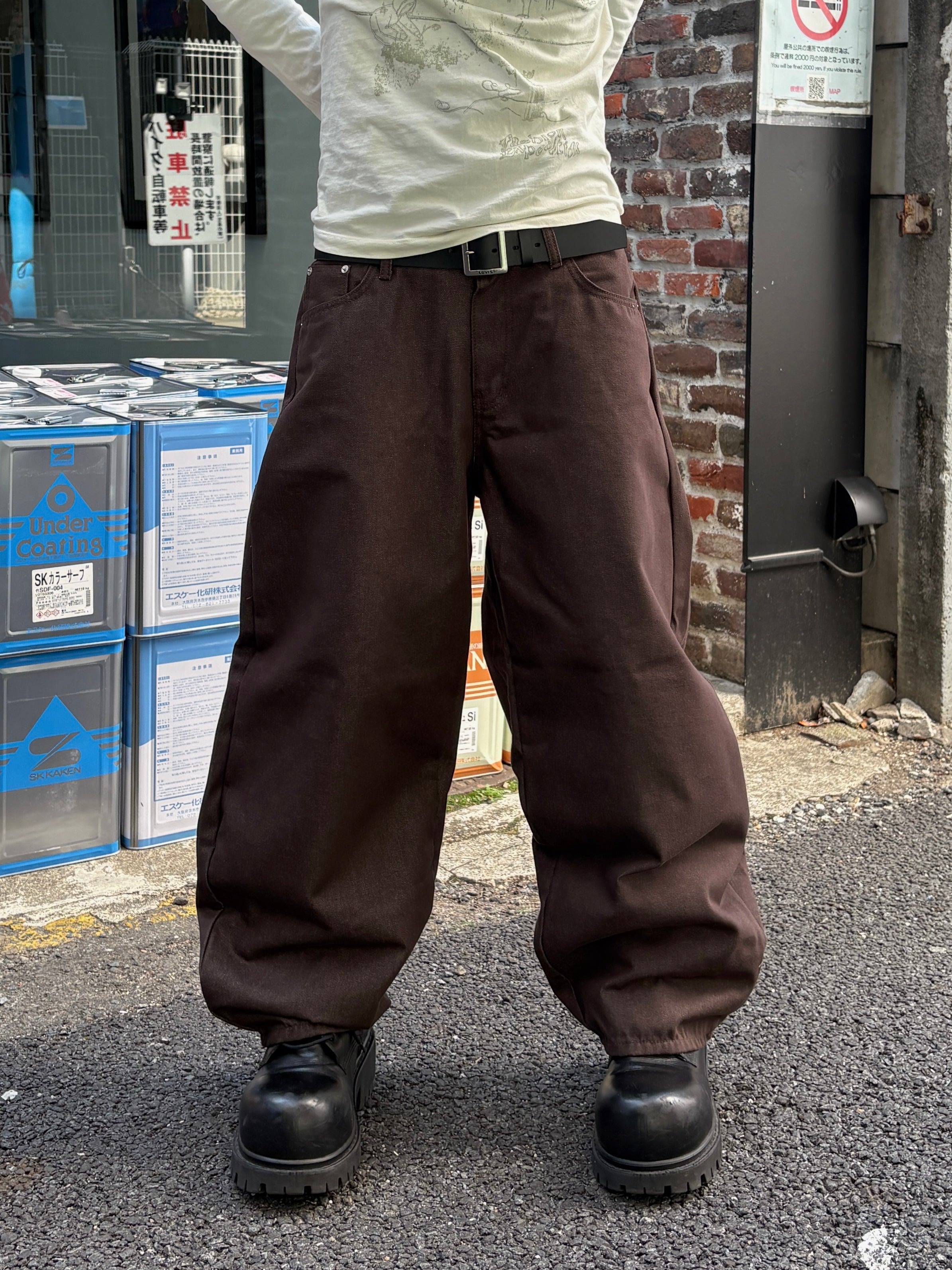 4/4 20:00発売 受注制【youll】Luster curve denim pants (2color)