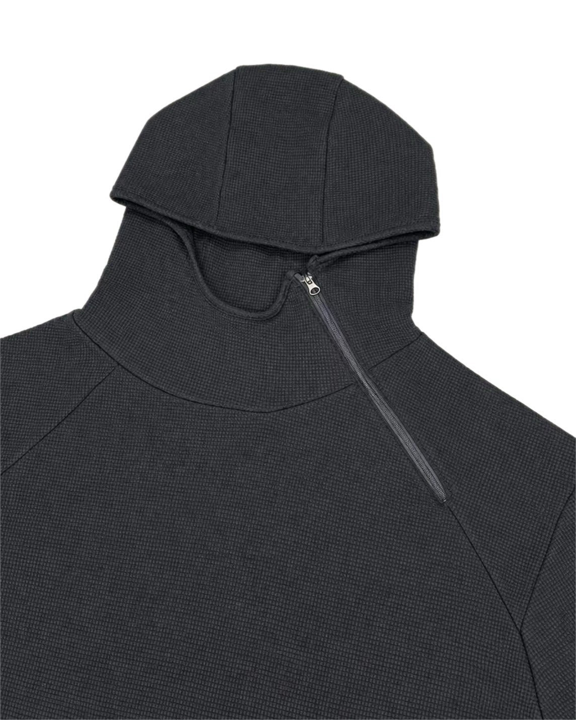 受注制【nmtc+】Diagonal Zip Hood Top (3color)