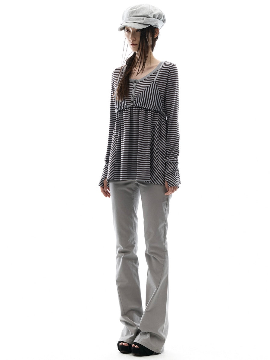 【OJOS】Layered Bra Flare Top