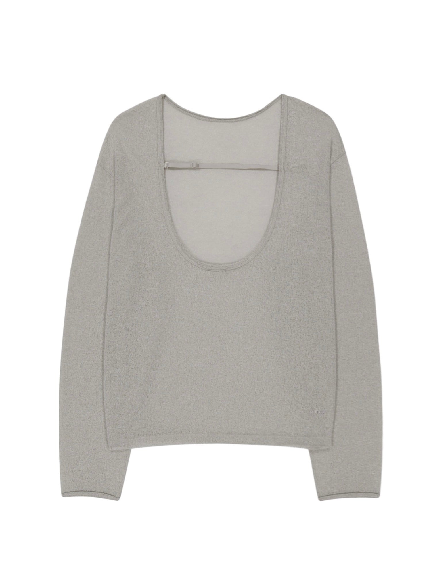 【OJOS】Raw Cut U-Neck Knit Top