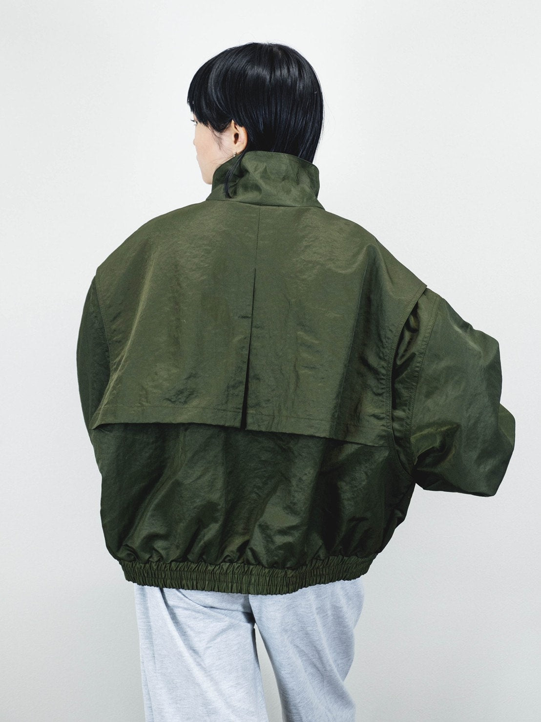 受注制【Chikashitsu +】design cropped blouson (2color)
