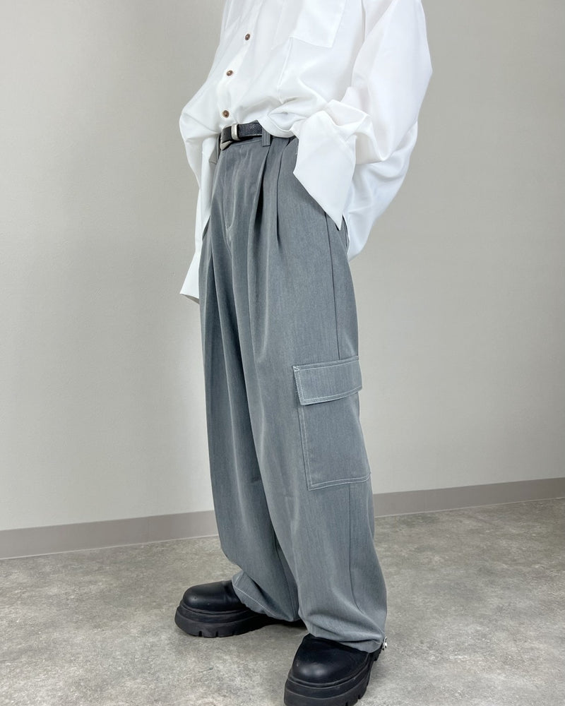 受注制【Chikashitsu +】stitch cargo slacks (3color)