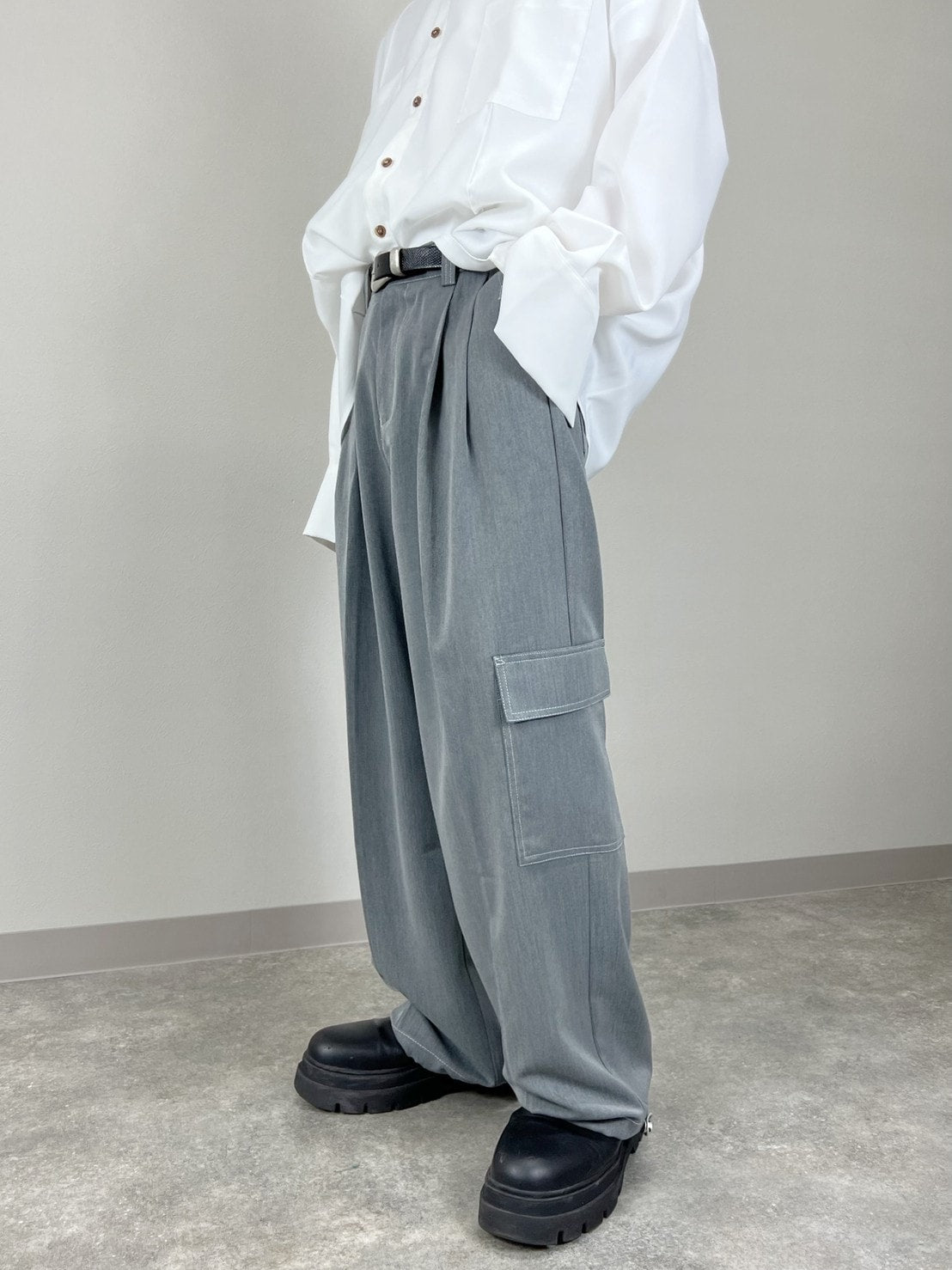 受注制【Chikashitsu +】stitch cargo slacks (3color)
