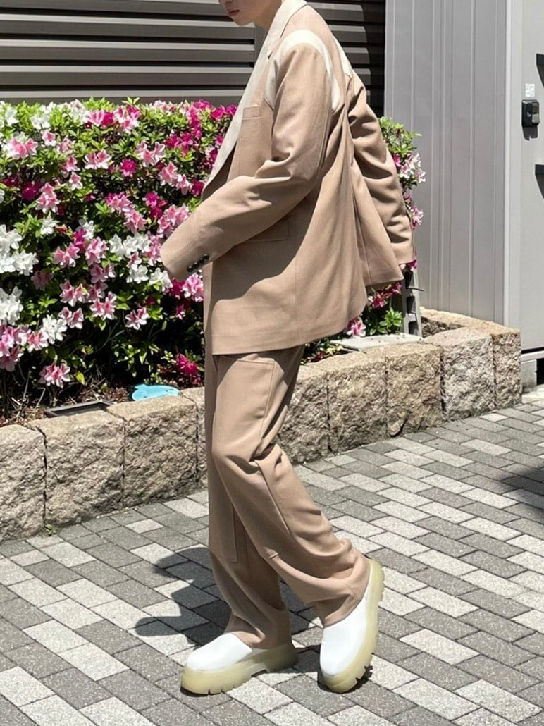 受注制【Chikashitsu +】set up design slacks (2color)