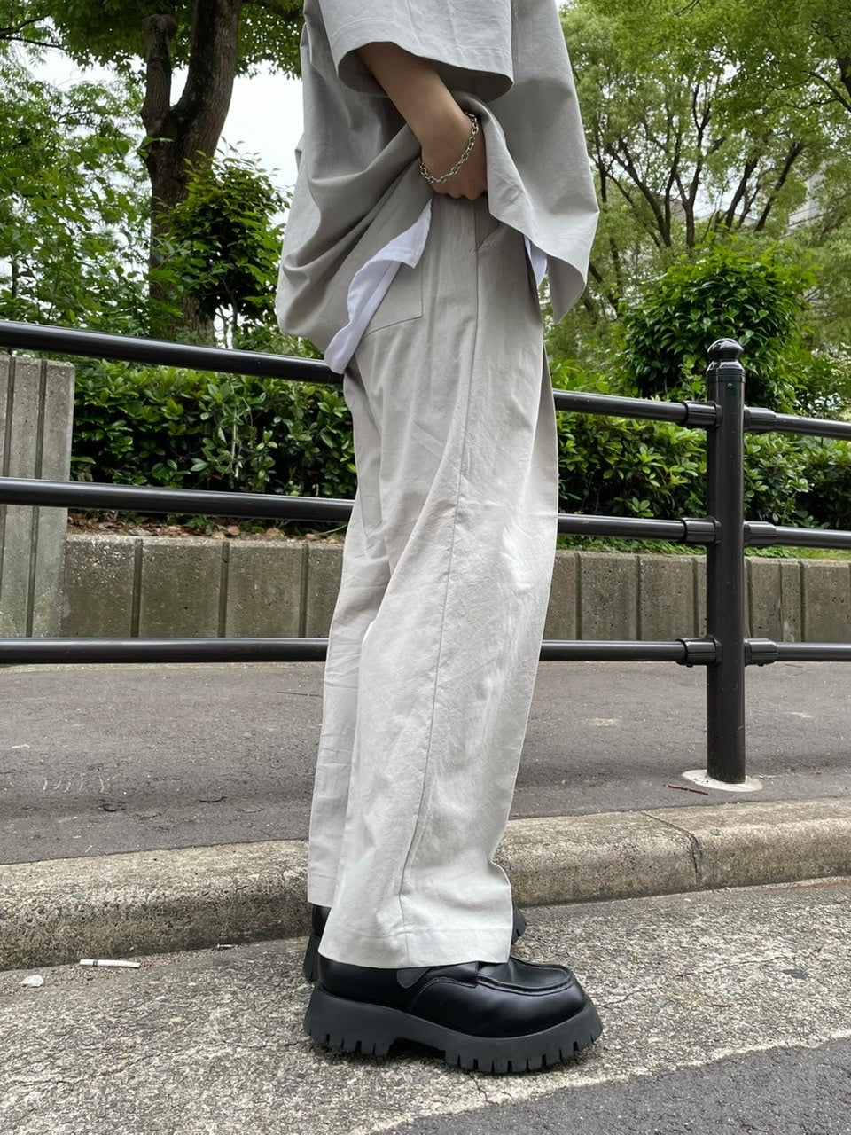 受注制【Chikashitsu +】set up easy slacks (3color)